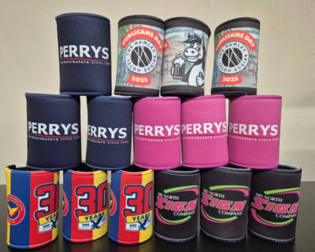 Stack of stubby holders.